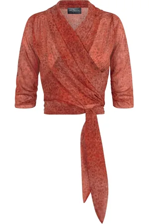 Cortana Kimonos, female, , M, Silk Granada Print Crossed Top