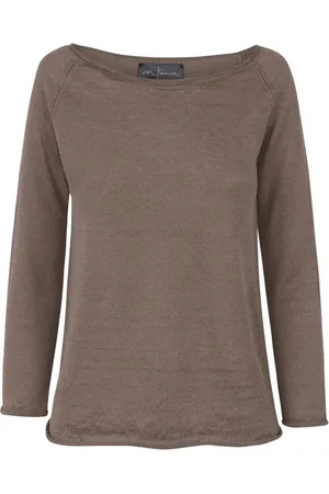 Cortana Round-neck Knitwear, female, , S, Rinen, jersey and linen point mink