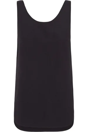 Cortana Sleeveless Tops, female, , L, Linen Silk Triangle Detail Tank Top