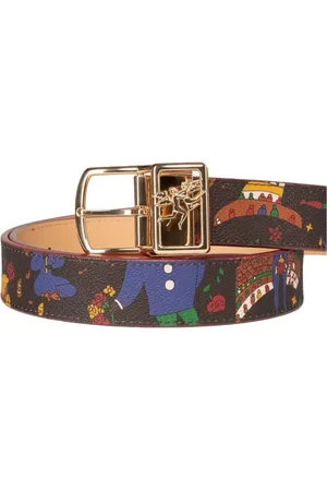 GUIDI Belts, female, , 95 CM, Reversible Belt with Print