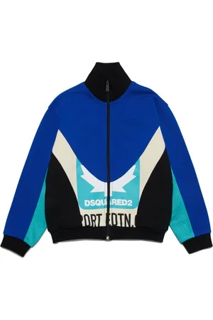 Dsquared2 Sweatshirts, unisex, , 14 Y, Multi-layer Zip Sweatshirt with Leaf Graphic