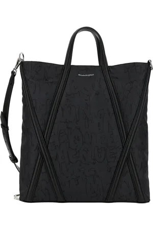 Alexander McQueen Tote Bags, male, , ONE SIZE, Tote Bag with McQueen Graffiti Print