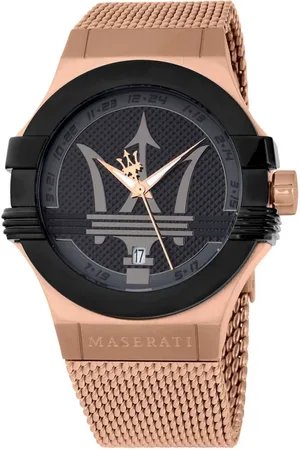 Maserati Watches, male, , ONE SIZE, Potenza Stainless Steel Watch Black Dial