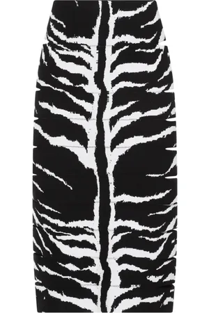 Alaïa Zebra Pencil Skirt Black White