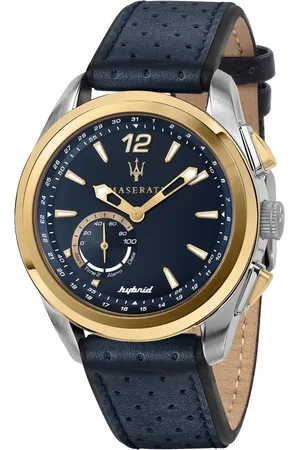 Maserati Watches, male, , ONE SIZE, Hybrid Smart Watch Traguardo Blue Leather