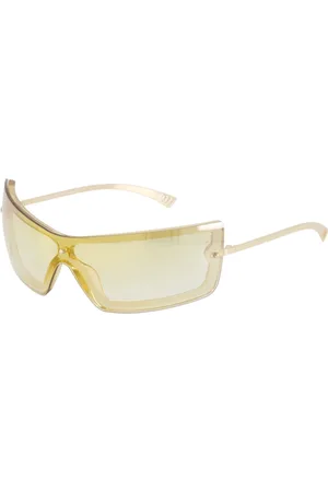 Le Specs Sunglasses, unisex, , M, Stylish Bodyguard Sunglasses in Sand/Gold
