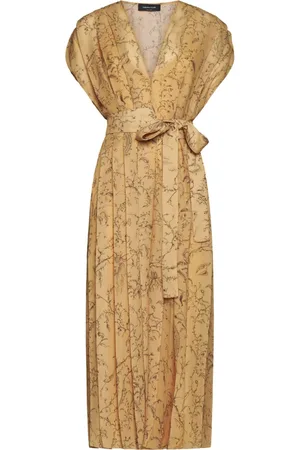 Fabiana Filippi Maxi Dresses, female, , M, Georgette All-Over Print Pleated Dress