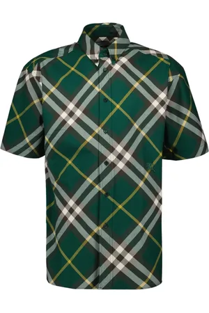Burberry Short Sleeve Shirts, male, , M, Checkered Shirt Print Short Sleeve