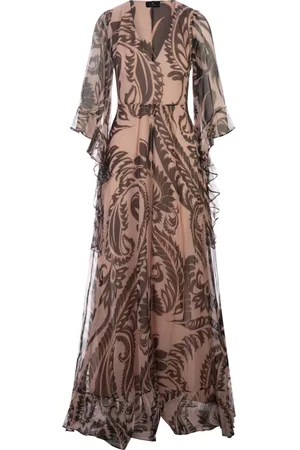 Etro Party Dresses, female, , M, Pink Silk Chiffon Maxi Dress