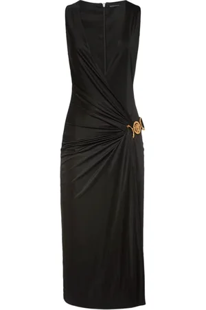VERSACE V-neckline Sleeveless Viscose Dress
