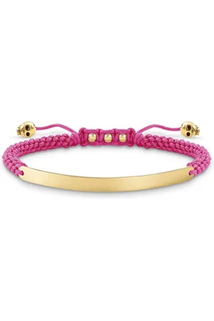 Thomas Sabo Bracelets, female, , ONE SIZE, Pink/Gold Bracelet with Nylon Accents