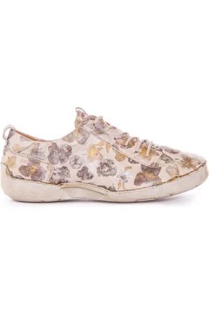 Josef Seibel Fergey Floral Leather Shoes Cream