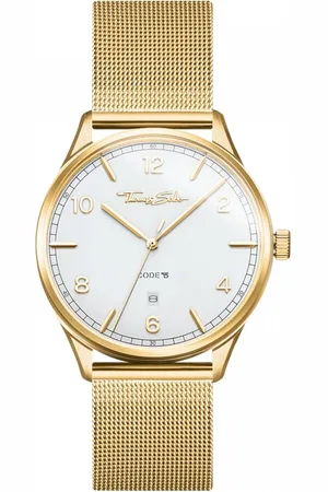 Thomas Sabo Watches, male, , ONE SIZE, Gold White Dial Milanese Bracelet Watch