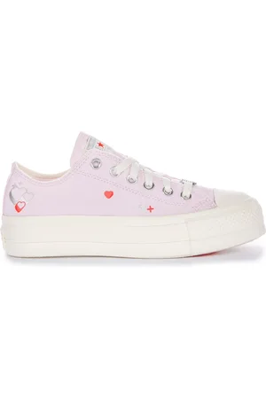 Converse Lilac Heart Platform Trainers