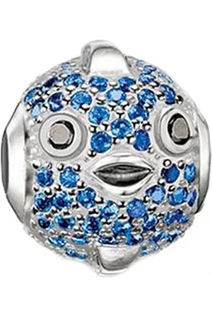 Thomas Sabo Jewellery, female, , ONE SIZE, Fugu Bead Charm Pendant Silver Blue