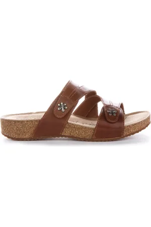 Josef Seibel Sliders, female, , 5 UK, Floral Pin Leather Sandals for Women