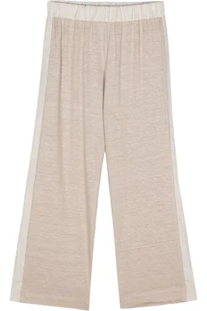 LE TRICOT PERUGIA Linen Blend Cropped Trousers