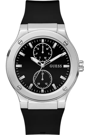 Guess Watches, male, , ONE SIZE, Multifunction Jet Black Silver Watch