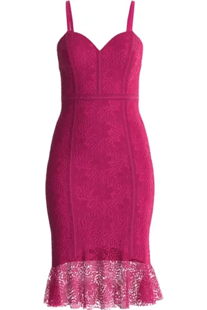 Guess Fuchsia Macramè Midi Dress