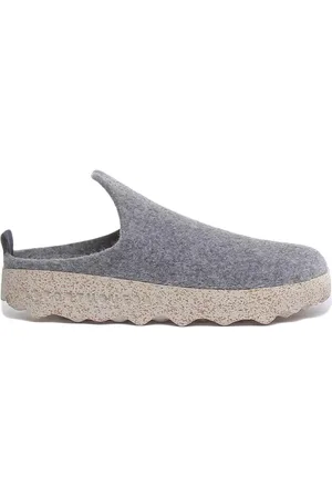 Asportuguesas Slippers, female, , 3 UK, Grey Wool Felt Slipper Shoes