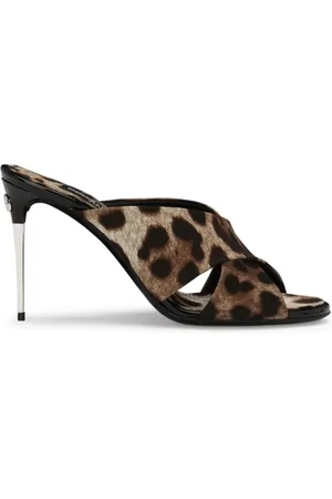 Dolce & Gabbana Heeled Mules, female, , 6 UK, Leopard Print Stiletto Mules