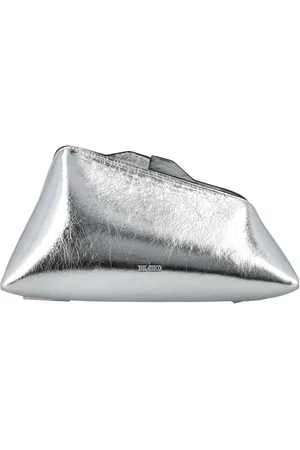 The Attico Clutches, female, , ONE SIZE, Silver Craquelle Clutch Handbag