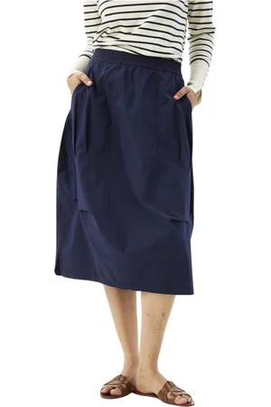 In Front Navy Skirt with Elastic Waistband
