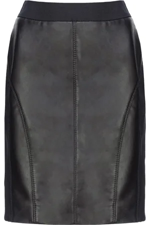 Pinko Leather and Fabric Skirt