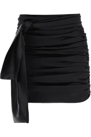 Dolce & Gabbana Short Skirts, female, , XS, Ruched Satin Mini Skirt with Matching Sash