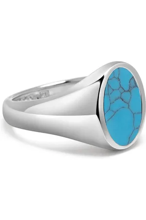 Nialaya Rings, male, , 60 MM, Turquoise Oval Signet Ring