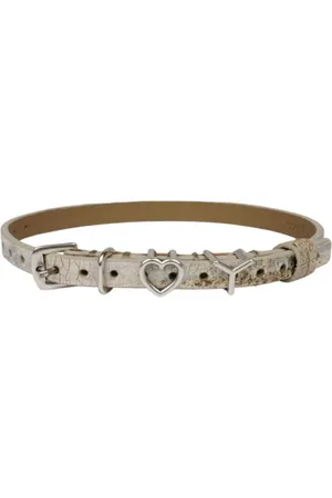 Y / PROJECT Belts, female, , ONE SIZE, Silver Heart Choker with Metallic Logo