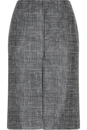 Bottega Veneta Black White Printed Leather Skirt