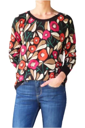 Twin-Set Blouses, female, , S, Floral Ribbed Jumper