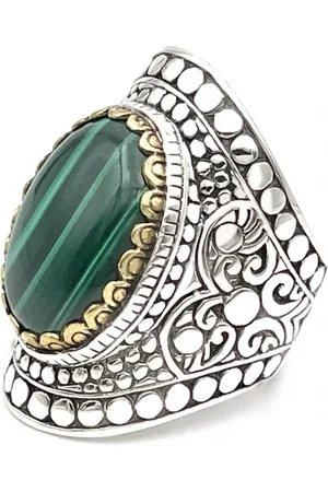 Jalan Jalan Rings, unisex, , 60 MM, 925 Sterling Silver Malachite Ring