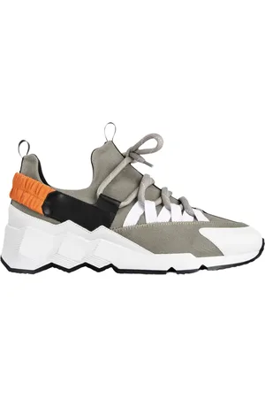 Pierre Hardy Sneakers, male, , 9 UK, Kaki Trainers Regular Composition Tissu