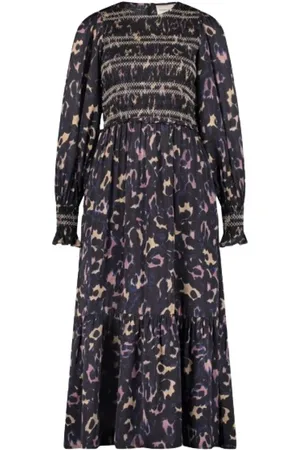 Fabienne Chapot Midi Dresses, female, , M, Animal Print Midi Dress with Ruffled Details