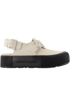 Alexander McQueen Clogs, male, , 9 UK, Multicolored Oversize Flat Leather Shoes
