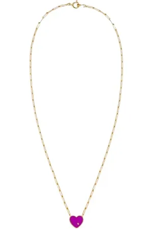 YVONNE LÉON Necklaces, female, , ONE SIZE, Small Solitary Heart Necklace in 9 carat gold and diamonds