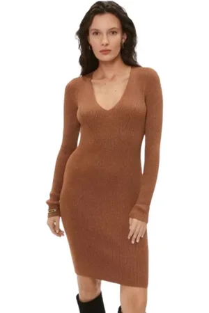 Twin-Set Knitted Dresses, female, , L, V-neck Long Sleeve Dress