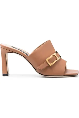 Sergio Rossi Leather Buckle Mules