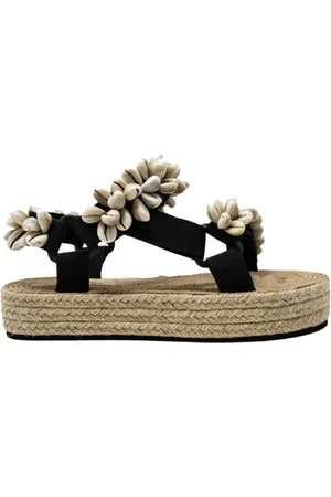 Arizona Love Flat Sandals, female, , 6 UK, Raffia Shell Velcro Sandals