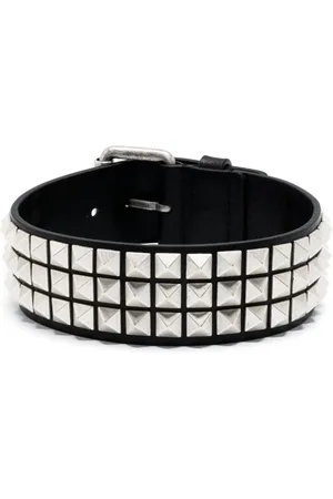 Moschino Necklaces, male, , ONE SIZE, Rockstud-Embellished Leather Choker Necklace