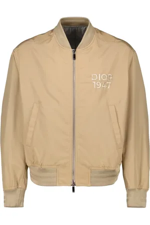 Dior Bomber Jackets, male, , L, Ribbed Bomber Jacket with Logo Embroidery