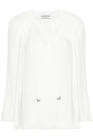 Lanvin Blouses, female, , XS, Bead Embellished Top with Lace-Up Fastening