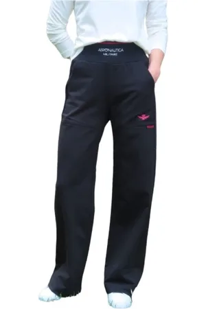 Aeronautica Militare Sweatpants, female, , S, Wide Jogging Trousers in Cotton Blend