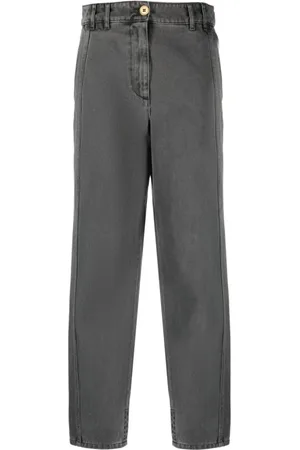 Patou Grey Embroidered Logo Jeans