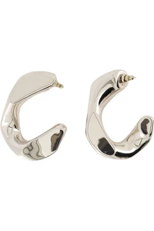 Alexander McQueen Silver Chain Hoop Earrings - Brass