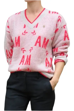 Aeronautica Militare V-neck Knitwear, female, , L, Unique Mohair Blend V-Neck Jumper