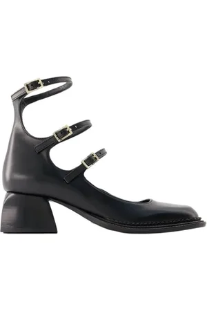 NODALETO Pumps, female, , 2 UK, Leather Pumps with Double Strap