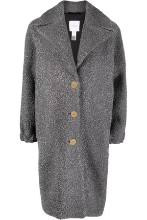 Patou Single-Breasted Coats, female, , S, Grey Puff-Sleeve Coat